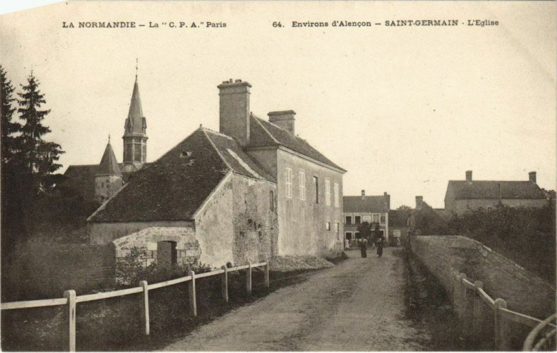 Carte postale ancienne Environs d'Alceon Saint-Germain L'eglise à Sai