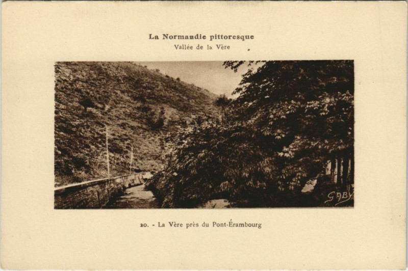 Carte postale ancienne Pont-Erambourg Vallée de la Vere