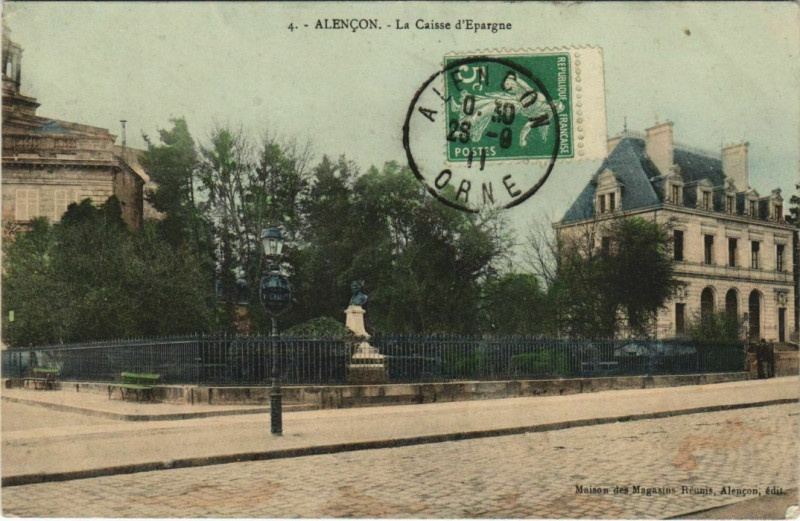 Carte postale ancienne Alencon La Caisse d'Epargne à Alençon