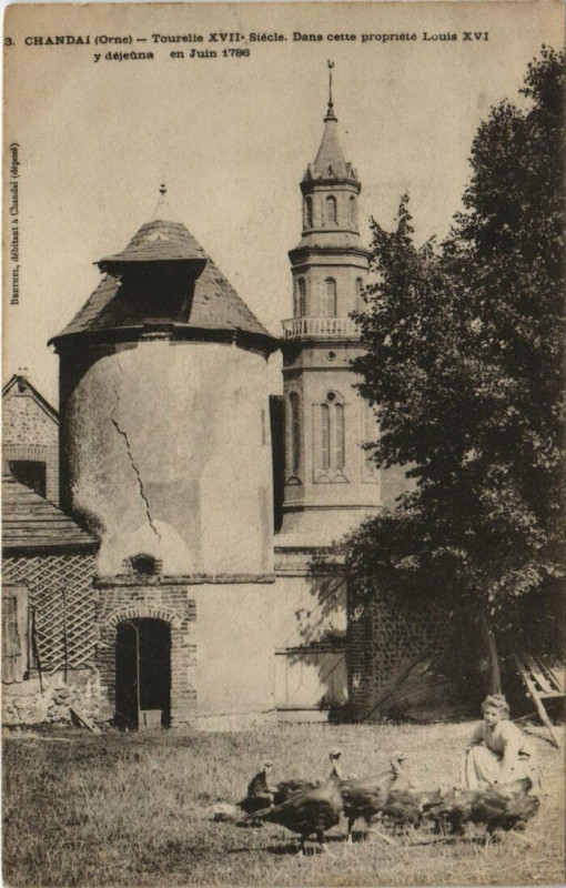 Carte postale ancienne Chandai Tourelie Xvii Sieve Dana cette propertie Louis Xvi à Chandai