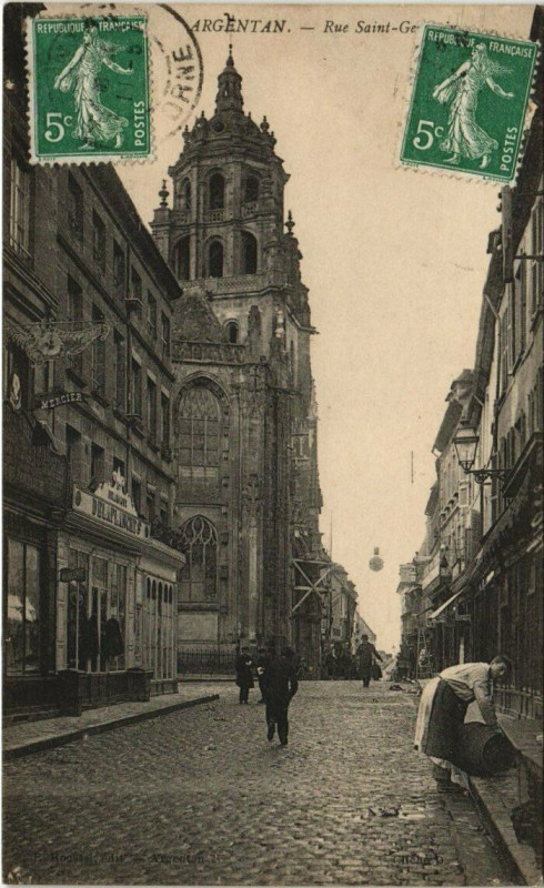 Carte postale ancienne Argentan Rue Saint-German à Argentan