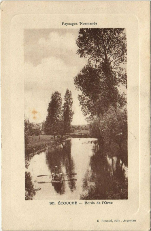 Carte postale ancienne Paysages Normanda Ecouche Bords de l'Orne