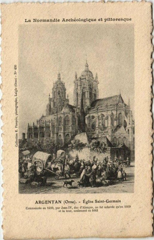 Carte postale ancienne Argentan Eglise Saint-Germain à Argentan