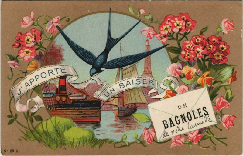 Carte postale ancienne J'Apporte un Baiser de Bagnoles