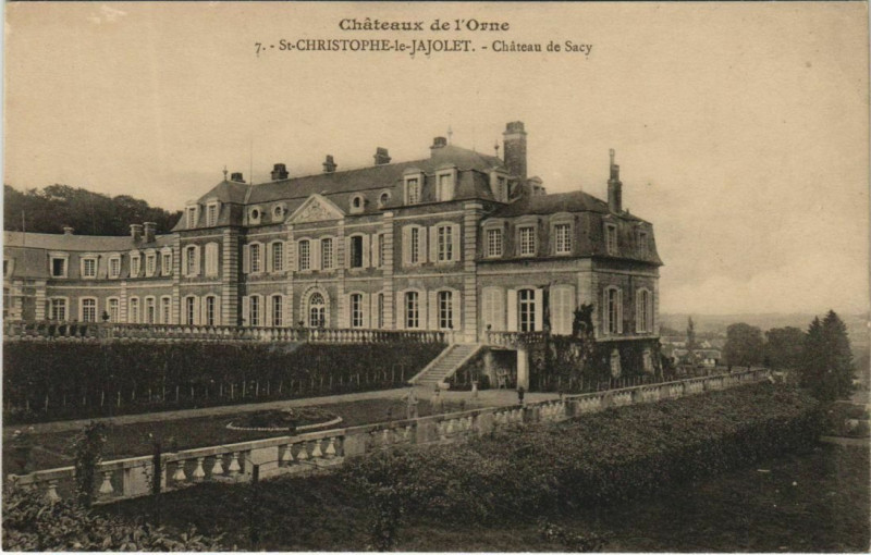 Carte postale ancienne Saint-Chrsitophe-le-Jajolet Chateau de Sacy à Sai