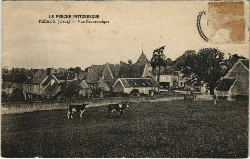 Carte postale ancienne Preaux Vue panoramique