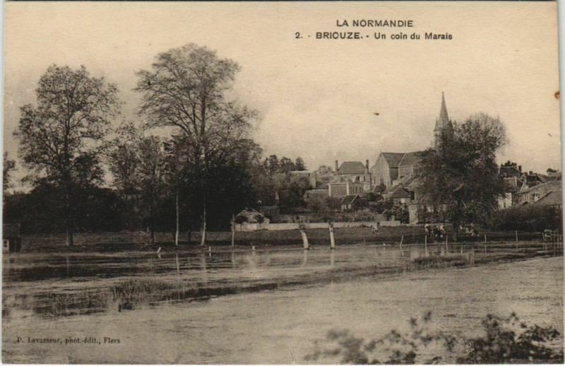 Carte postale ancienne La Normandie Briouze Un coin du Marais à Briouze