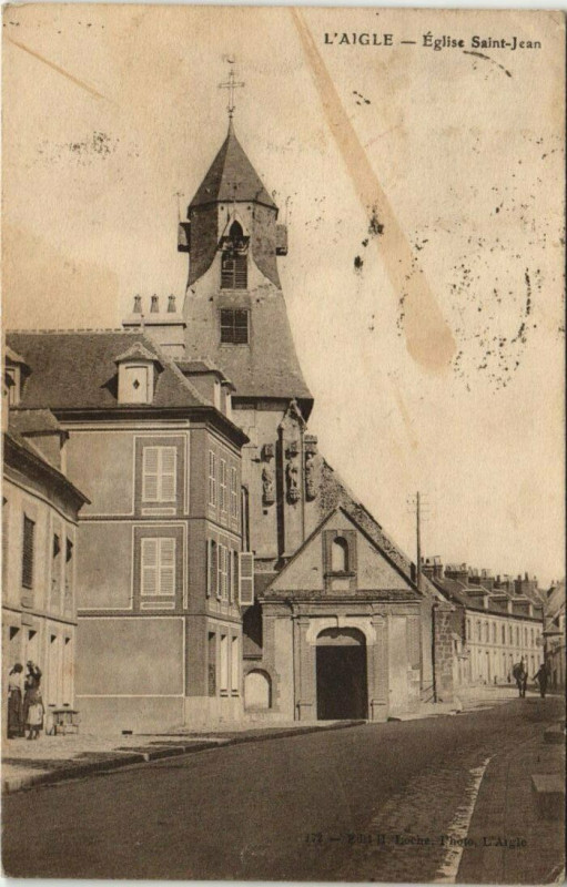 Carte postale ancienne Laigle Eglise Saint-Jean à Sai