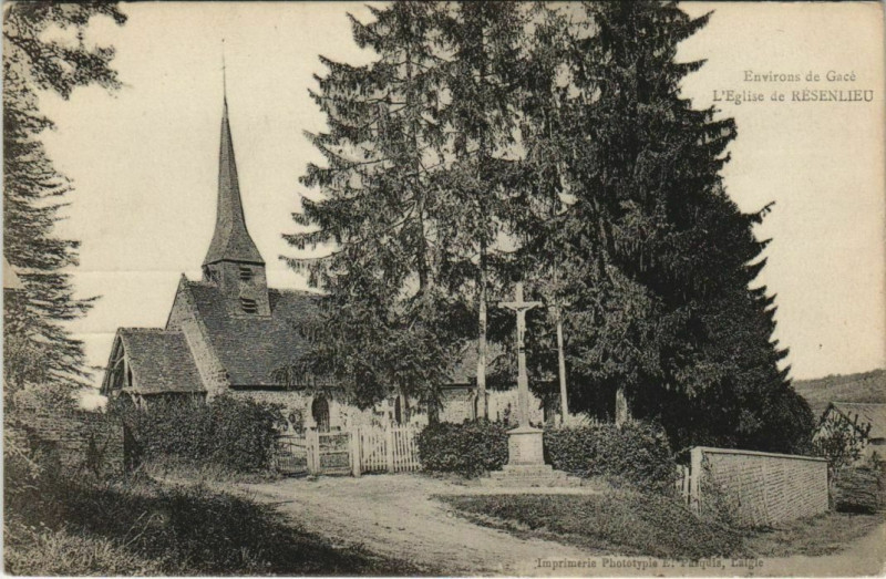 Carte postale ancienne Env.de Gace L'Eglise de Resenlieu France à Gacé