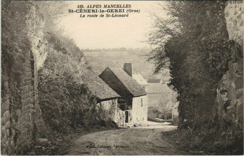 Carte postale ancienne St.Ceneri le Gerei La route de Saint-Leonard France à Ri