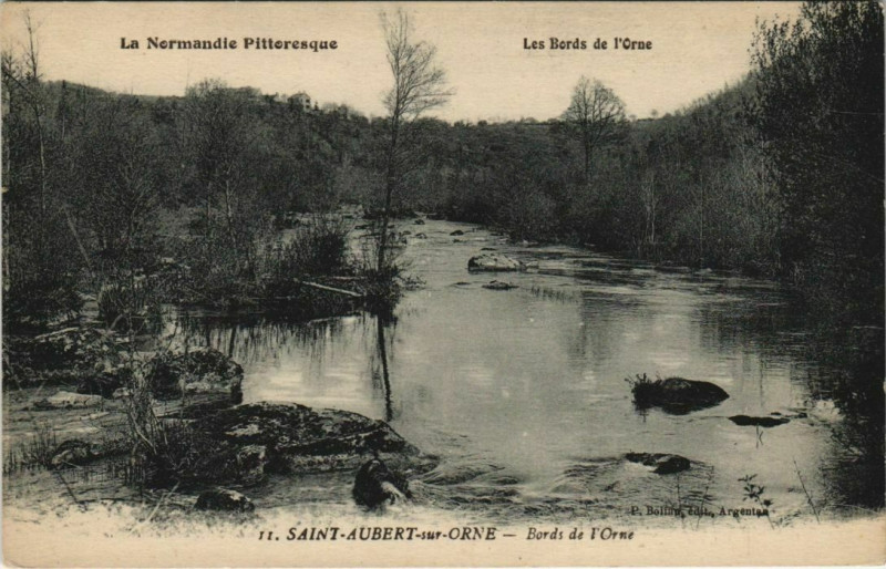 Carte postale ancienne Saint-Aubert s Orne Bords de l'Orne France à Aube