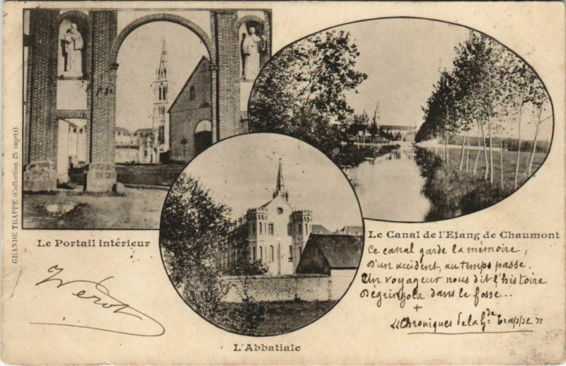 Carte postale ancienne Le Portail interieur, L'Abbatiale France à Ri