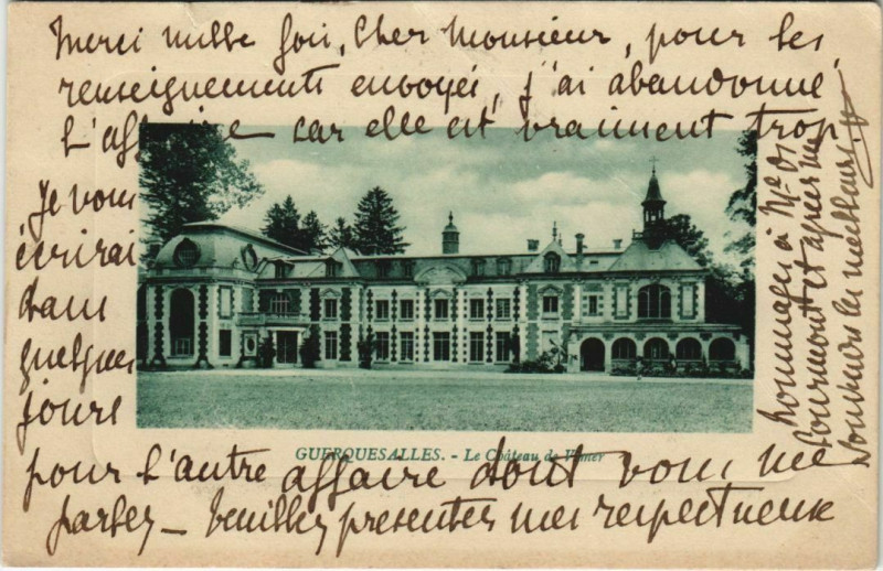 Carte postale ancienne Guerquesalles Le Chateau France à Guerquesalles