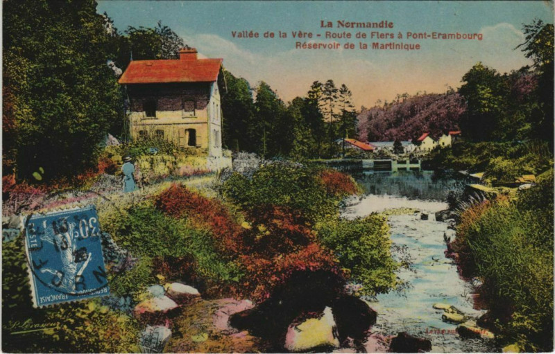 Carte postale ancienne Vallee de la Vere Route de Flers France à Flers