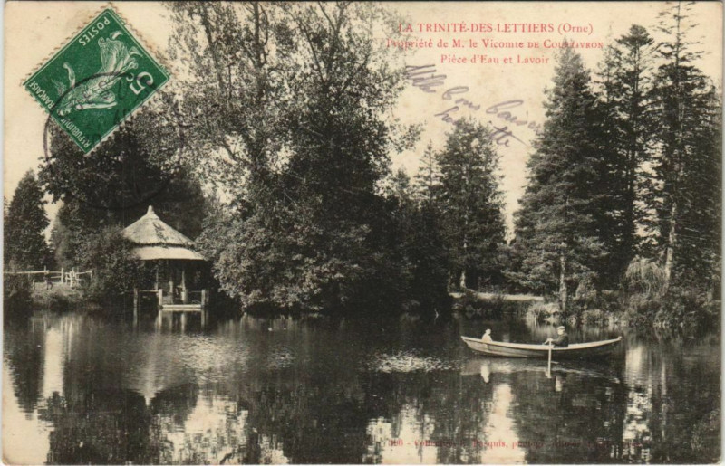 Carte postale ancienne La Trinite des Lettiers Piece d'Eau et Lavoir France à Ri