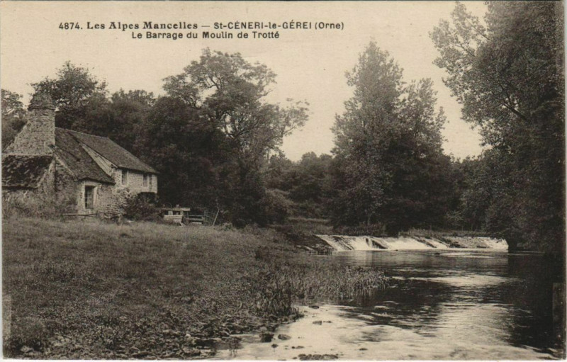 Carte postale ancienne St.Ceneri le Gerei Le Barrage du Moulin de Trotte France à Ri