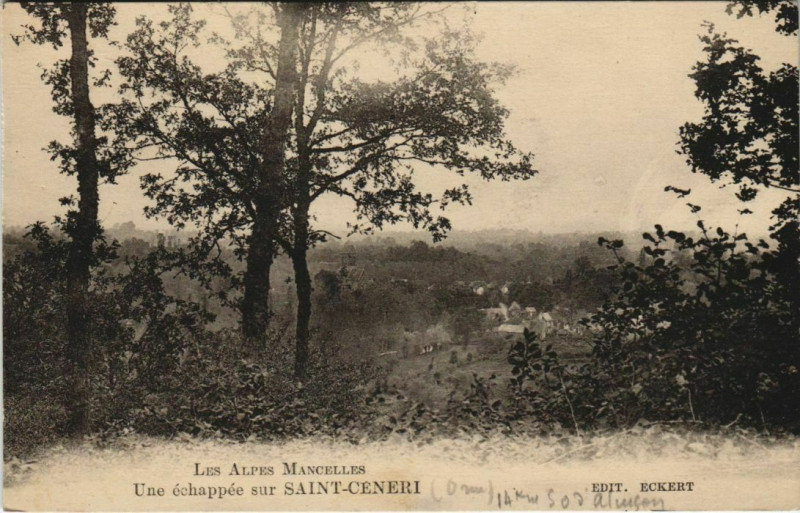 Carte postale ancienne Les Alpes Mancelles Une echappee s Saint-Ceneri France à Ri
