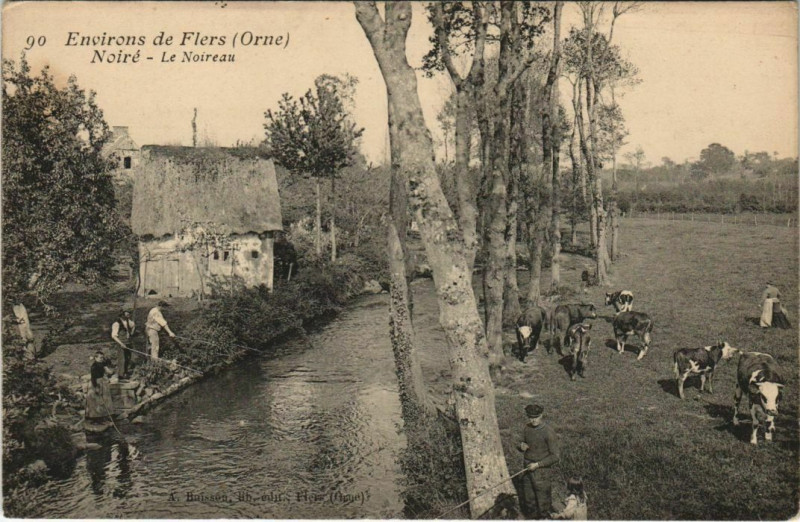 Carte postale ancienne Env.de Flers Noire, Le Noireau France à Flers