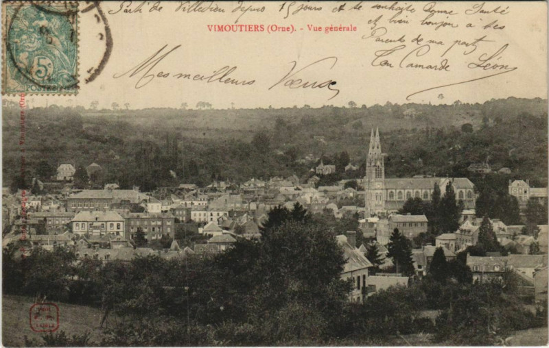 Carte postale ancienne Vimoutiers Vue Generale France à Vimoutiers