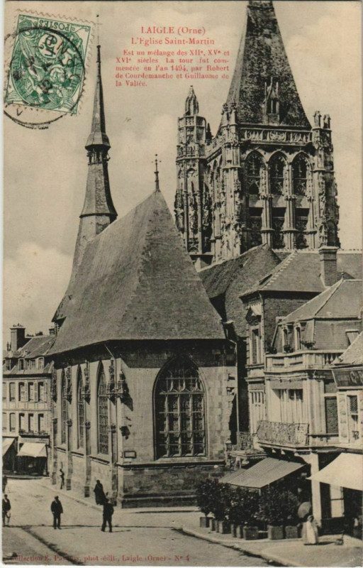 Carte postale ancienne Laigle L'Eglise Saint-Martin France à Sai
