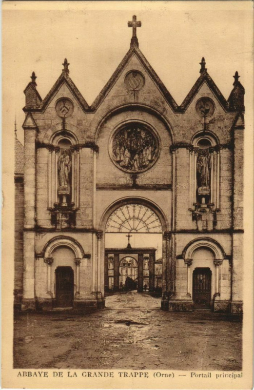 Carte postale ancienne La Grande Trappe Portail principal France à Ri