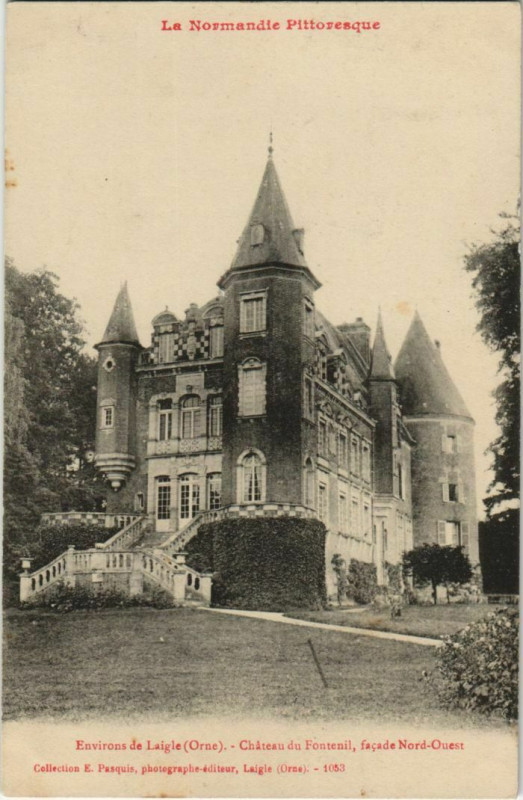 Carte postale ancienne Chateau du Fontenil, facade Nord-Ouest France