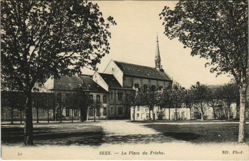 Carte postale ancienne Sees La Place du Friche France à Sées