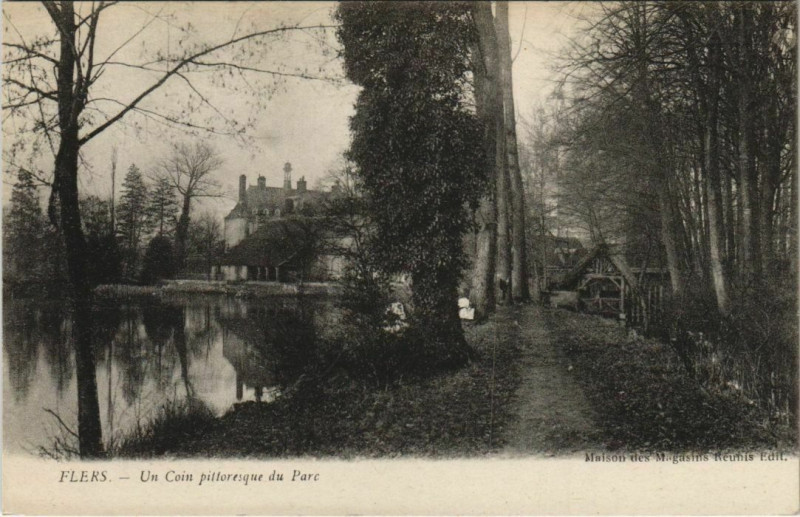 Carte postale ancienne Flers Un Coin pittoresque du Parc France à Flers