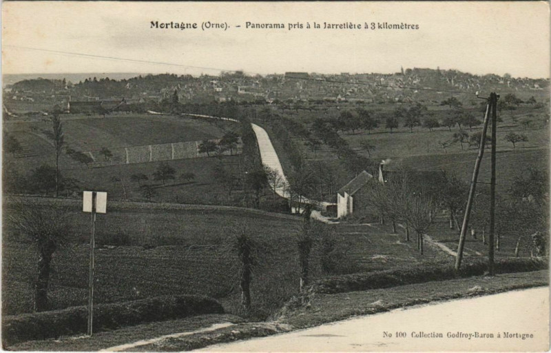 Carte postale ancienne Mortagne Panorama pris a la Jarretiere France à Ri
