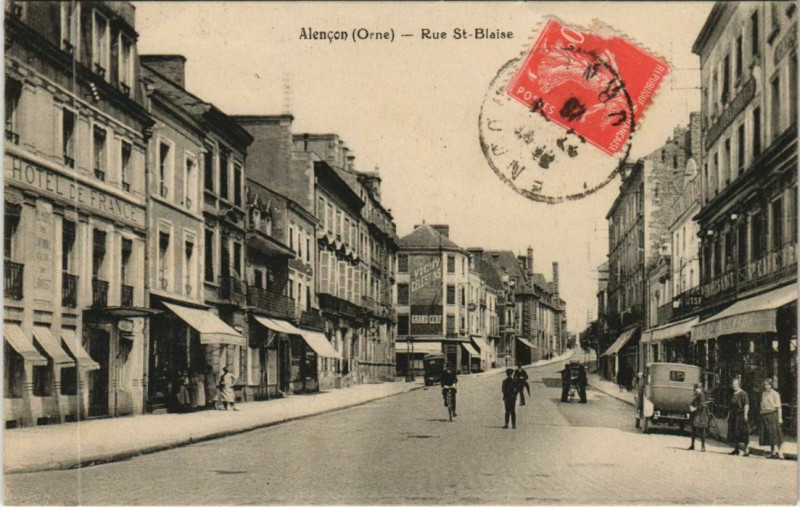 Carte postale ancienne Alencon Rue Saint-Blaise France à Alençon