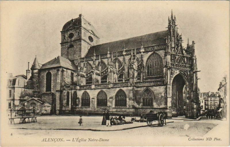 Carte postale ancienne Alencon L'Eglise Notre-Dame France à Alençon