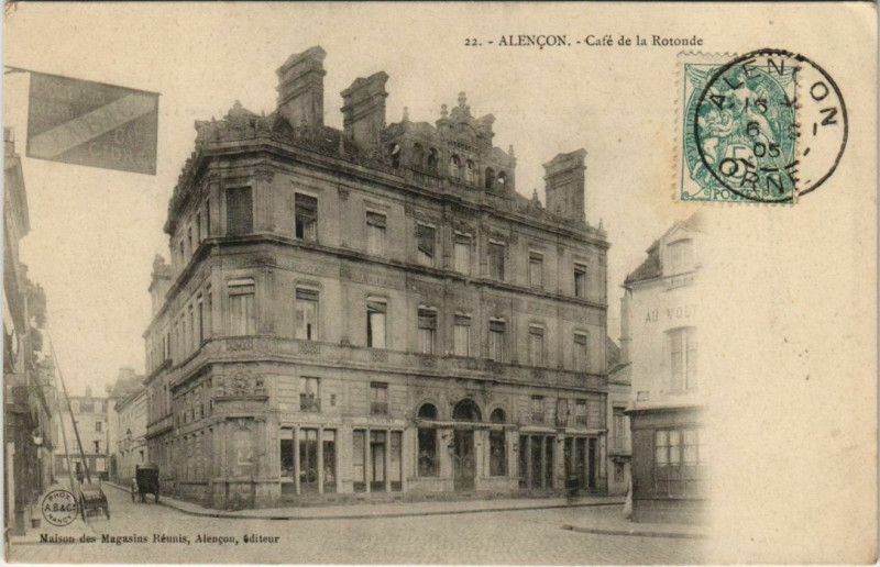 Carte postale ancienne Alencon Cafe de la Rotonde France à Alençon