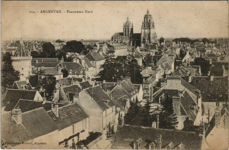 Carte postale ancienne Argentan Panorama Nord France à Argentan