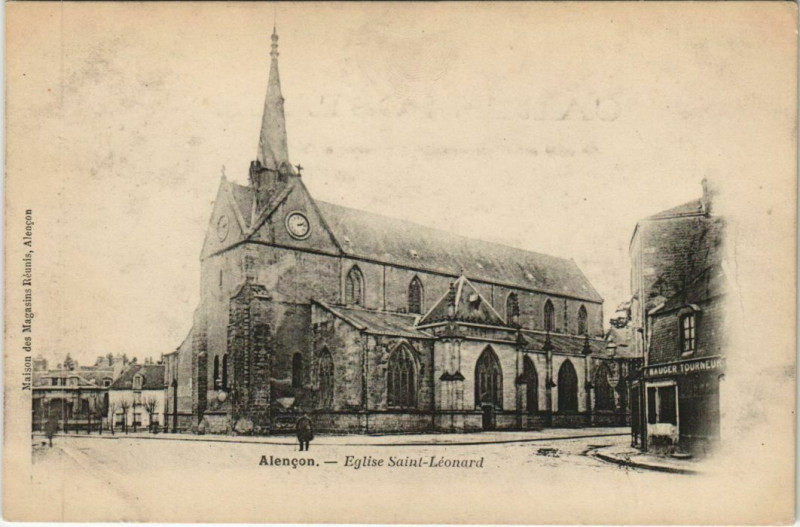 Carte postale ancienne Alencon Eglise Saint-Leonard France à Alençon