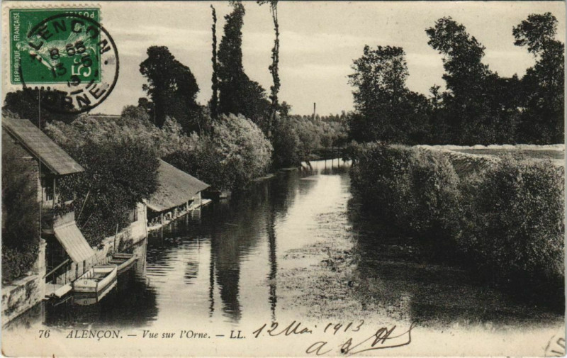 Carte postale ancienne Alencon Vue sur l'Orne France à Alençon
