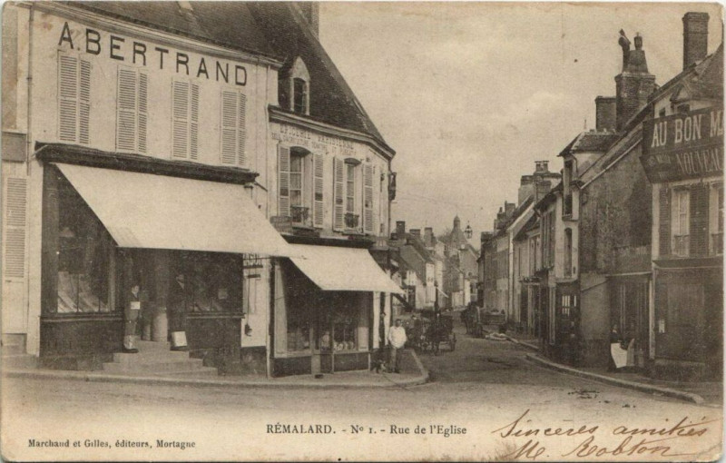 Carte postale ancienne Remalard - Rue de l'Eglise
