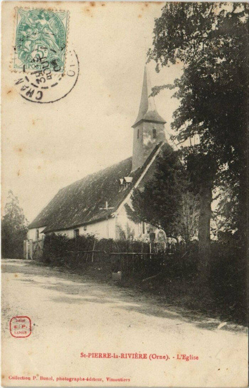 Carte postale ancienne Saint-Pierre la Riviere-L'Eglise à Ri