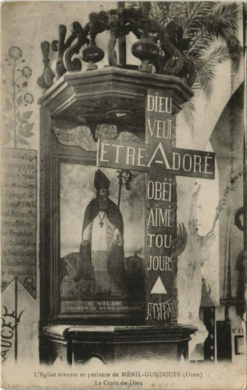 Carte postale ancienne L'Eglise vivante et parlante de Menil-Gondouin à Ménil-Gondouin