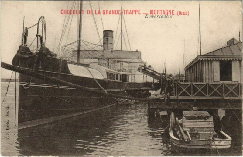 Carte postale ancienne Mortagne - Chocolat de la Grande Trappe