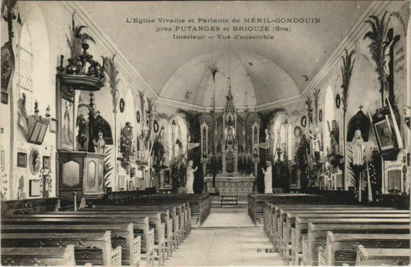 Carte postale ancienne L'Eglise Vivante et Parlante de Menil-Gondouin à Ménil-Gondouin