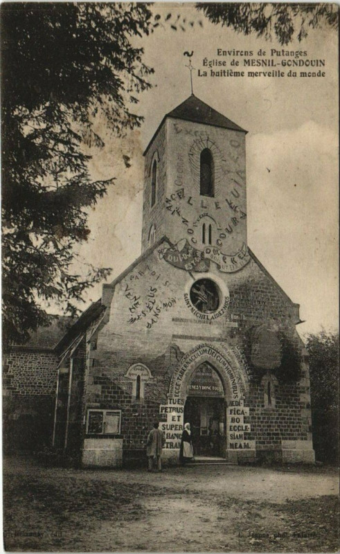 Carte postale ancienne Eglise de Menil-Gondouin - La huitieme merveille du monde à Ménil-Gondouin