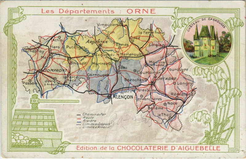 Carte postale ancienne Orne-Les Départements