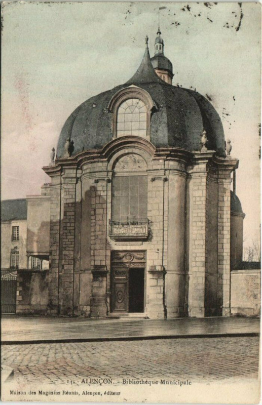 Carte postale ancienne Alencon - Bibliothéque Municipale à Alençon