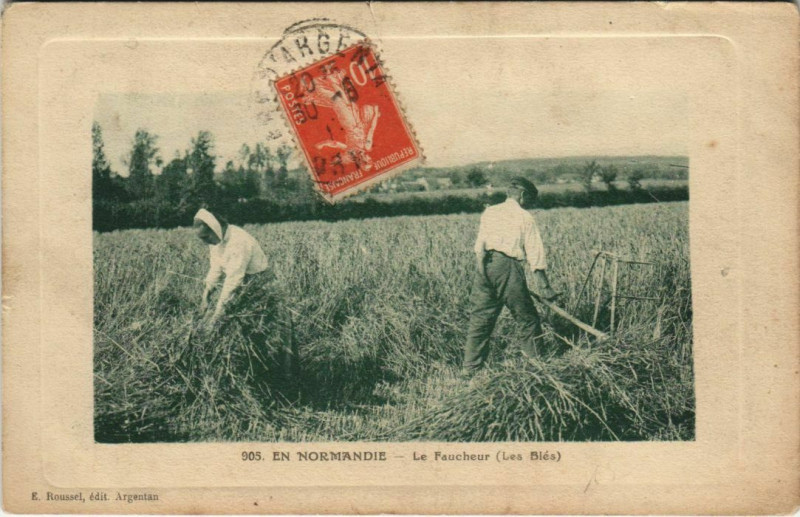Carte postale ancienne En Normandie - Le Faucheur