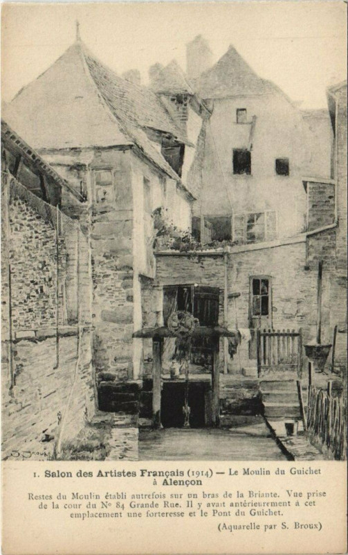 Carte postale ancienne Alencon - Salon des Artistes Francais-Le Moulin du Guichet à Alençon
