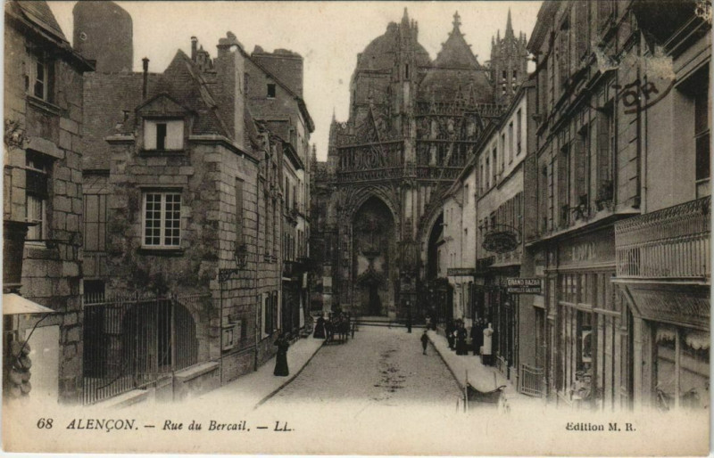 Carte postale ancienne Alencon - Rue du Bercail à Alençon