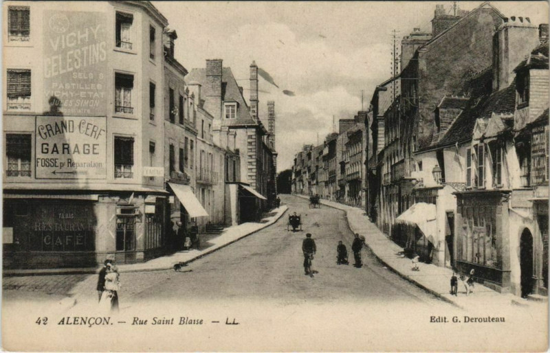Carte postale ancienne Alencon - Rue Saint-Blaise à Alençon