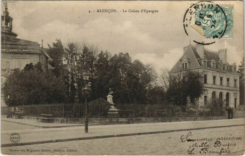 Carte postale ancienne Alencon - La Caisse d'Epargne à Alençon