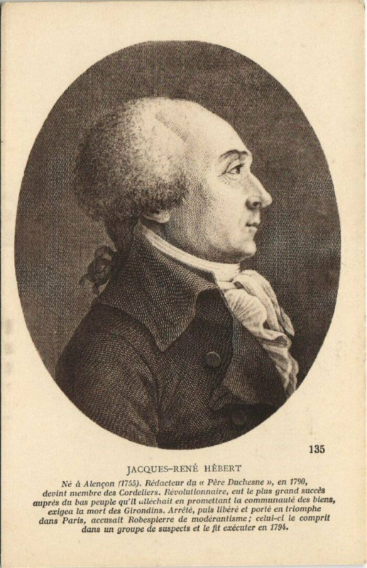 Carte postale ancienne Jacques René Hébert