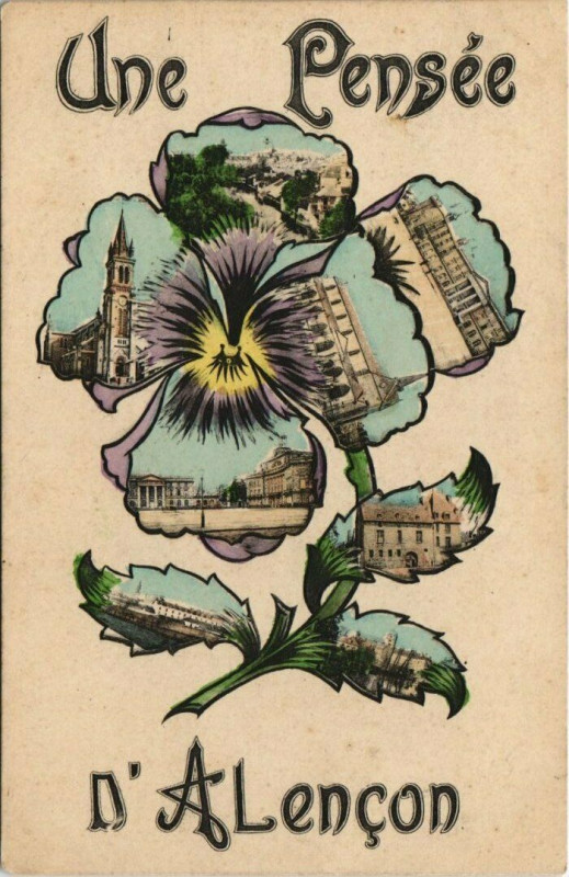 Carte postale ancienne Une Pensée d'Alencon